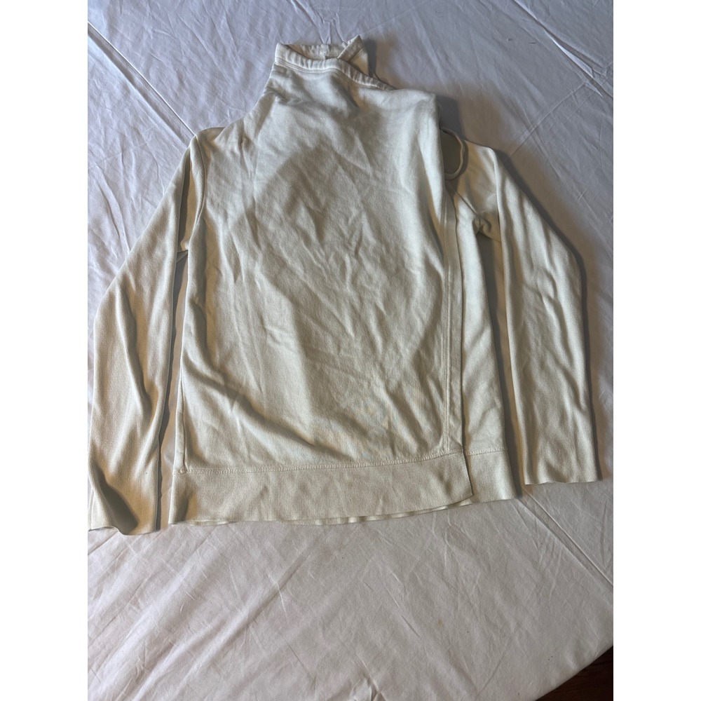 AllSaints Funnel Neck Sweatshirt Womens M Cream Button